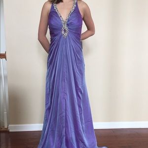 Iridescent purple long gown